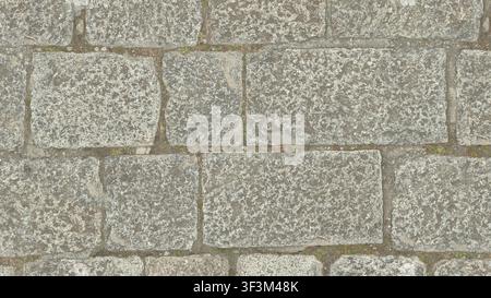 A top-down overhead shot of a classic cobblestone road surface. Stock Photo