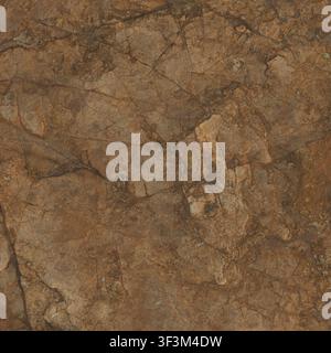 A close-up texture of a rugged, weathered brown mountain rock face with deep cracks. Stock Photo