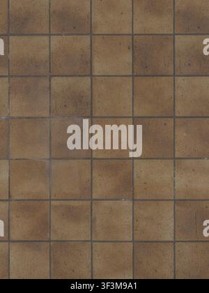 Rustic Brown Ceramic Square Floor Tiles Texture Stock Photo