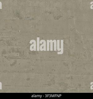 A gray concrete wall featuring horizontal formwork lines and weathered patches. Stock Photo