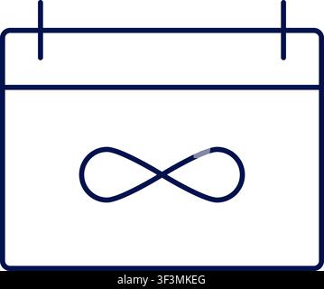 Recurring subscription calendar icon with infinity symbol. Vector illustration, flat design Stock Vector
