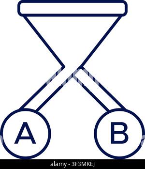 A/B testing vector icon. Digital marketing optimization. Vector illustration, flat design Stock Vector