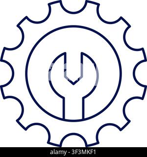 Digital tools and gear icon. Technical support. Vector illustration, flat design Stock Vector
