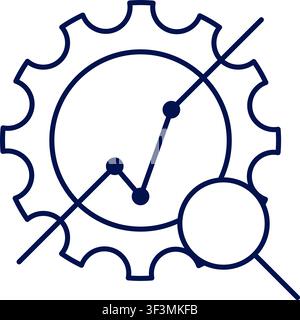 Predictive maintenance icon. Smart factory machine monitoring concept. Vector illustration, flat design Stock Vector