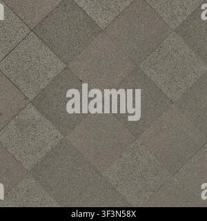 A top-down view of modern square concrete paving tiles laid in a diagonal diamond pattern. Stock Photo