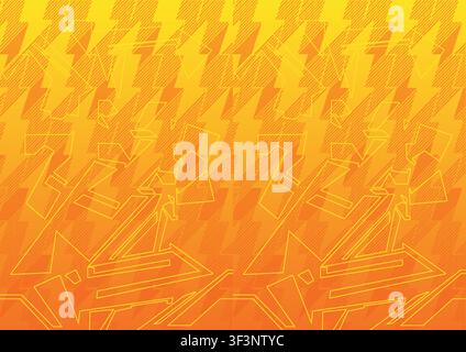 Urban Warm Color Vector Graphic with Overlapping Lines Stock Vector