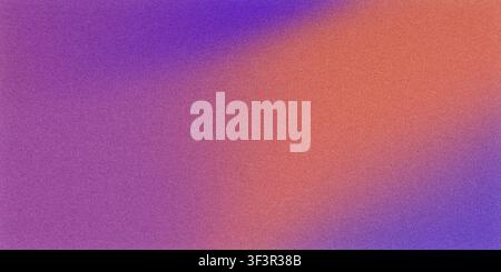 Abstract textured gradient blending vibrant purple and orange with subtle noise Stock Photo
