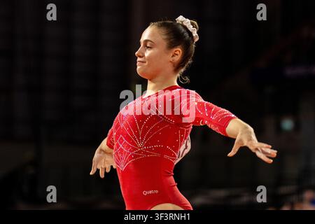 Glasgow, UK. 25th July, 2026. GLASGOW, SCOTLAND - JULY 25: Philippa BUSUTTIL of Malta on the vault during the Artistic Gymnastics Women's Team Final and Individual Qualification at The Arena, Glasgow on July 25, 2026 in Glasgow, Scotland. (Photo by Claire Jeffrey/Sports Press Photo) Credit: SPP Sport Press Photo. /Alamy Live News Stock Photo