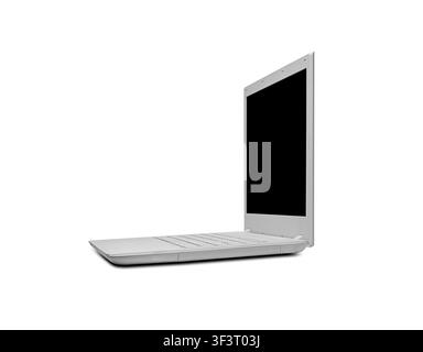 A modern open laptop isolated on a white. Stock Photo