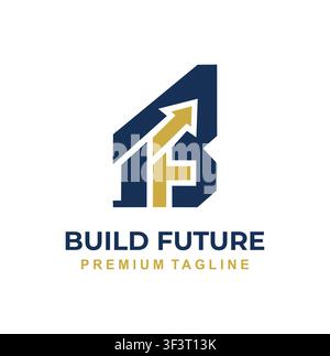 Professional Modern Letter B Build Future Arrow Logo Vector Stock Vector