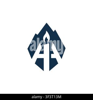 Professional Modern Letter A Candle Flame Mountain Logo Vector Stock Vector