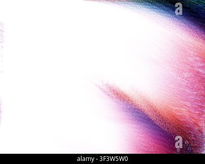 Grainy minimalist abstract background with soft pink, blue, and red gradient haze fading into bright white space, ideal for modern design, posters, an Stock Photo