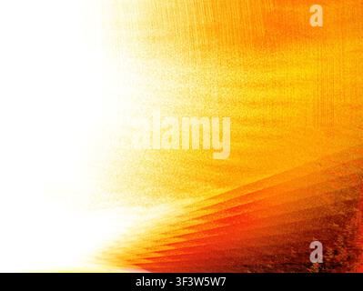 Grainy minimalist abstract background featuring a warm orange and yellow gradient fading into white with subtle texture and light streaks, ideal for m Stock Photo
