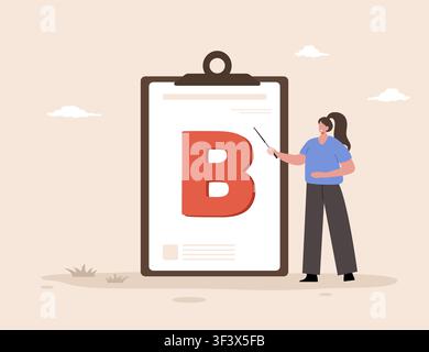 Plan B concept. Concept for business strategy with goals and success or failure by using backup plan and plan B for challenges. Vector illustration in Stock Vector