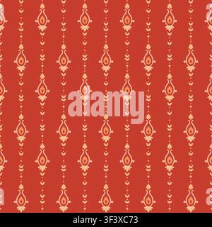 Terracotta Trailing Floral Vine Motif Stock Vector