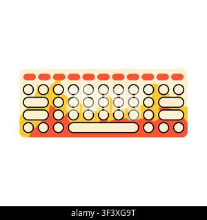 Cute colorful flame pattern computer keyboard Stock Vector