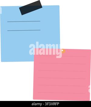 Sticky note pad paper vector illustration isolated on white background Stock Vector