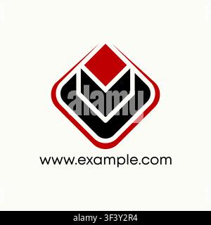Initial V font down arrow on rhombus veteran balance chevron development loop logo design graphic concept creative premium vector stock image top sell Stock Vector