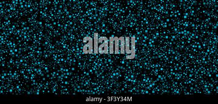 Square dotted wide cyan and black light technology seamless background. Big data digital texture. Ai style concept abstract. Vector ilustration Stock Vector