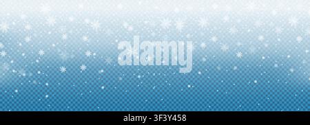 Navy transparent winter snowstorm sky mesh gradient. Ice snowfall swirl snow frozen effect overlay. Magic dust particles. Christmas and New year spotl Stock Vector