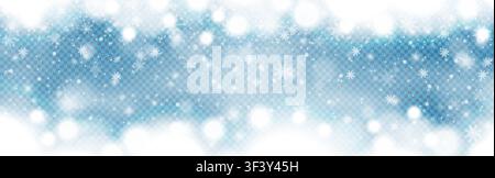 Navy transparent winter snowstorm sky mesh gradient. Ice snowfall swirl snow frozen effect overlay. Magic dust particles. Christmas and New year spotl Stock Vector