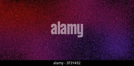 Amblient colored red and violet mesh dotted grain noise gradient background. Halftone grainy sand backdrop. Stipple style colorful art rough grunge po Stock Vector