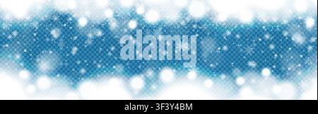Navy transparent winter snowstorm sky mesh gradient. Ice snowfall swirl snow frozen effect overlay. Magic dust particles. Christmas and New year spotl Stock Vector
