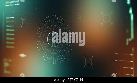 Surveillance system displaying facial recognition data in a control room environment Stock Photo