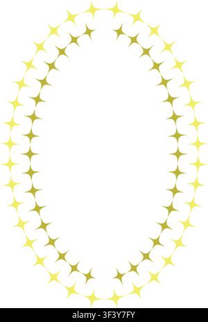 Ornate oval frame with transparent background. Cute empty frame box. Minimal decorative template Stock Vector