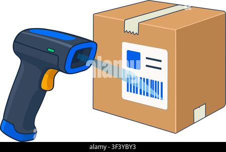Barcode Scanning for Warehouse Logistics Stock Vector
