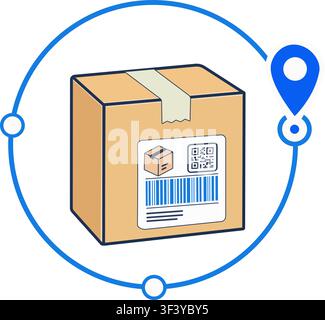 Package Delivery Tracking for Logistics Stock Vector