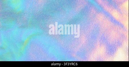 Iridescent pastel holographic texture with soft shimmer and dreamy rainbow foil background Stock Photo