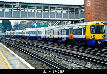 Class 378 Overground Train at Forest Hill Station, Borough of Lewisham, London, England on February 20th 2025 Stock Photo