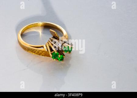 Jewelry:  Emerald Ring Still Life Stock Photo