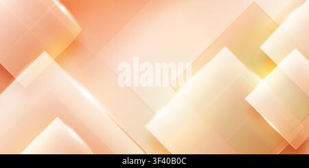 Soft, warm abstract background with overlapping geometric planes creating a modern, luminous, and ethereal gradient effect. Stock Vector