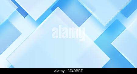 Abstract geometric blue background with overlapping, translucent planes creating a modern, dynamic, and ethereal visual texture. Stock Vector