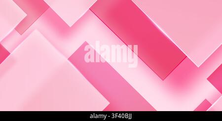 Abstract pink geometric background with overlapping, layered shapes creating a modern, dynamic, and smooth visual texture. Stock Vector