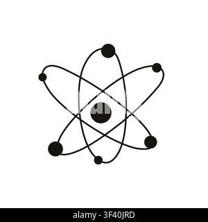 Clean atom icon for science logos, apps, education, branding and tech projects, web Stock Vector
