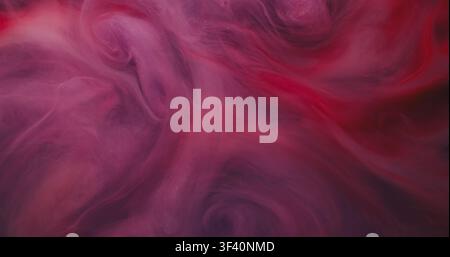 Steam cloud. Defocused stream. Multicolor spray flow liquid. Pink purple red ink fume spill abstract blend blur sparkling background. Stock Photo