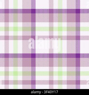 Fold seamless plaid pattern, feminine tartan background vector. Argyle texture textile fabric check in white and pastel colors palette. Stock Vector