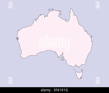 Map of Australia, sign silhouette. World Map Globe. Vector Illustration isolated on color background. Australian continent Stock Vector