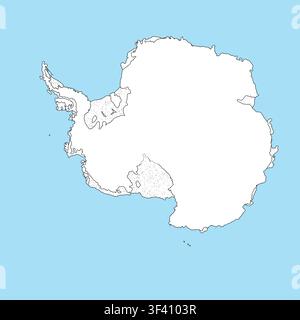 Map of Antarctica, sign silhouette. World Map Globe. Vector Illustration isolated on color background Stock Vector