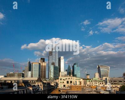 End of another day in the summer in the City of London at sunset Stock Photo