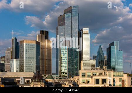 End of another day in the summer in the City of London at sunset Stock Photo