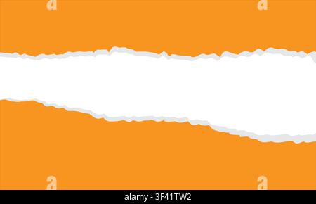 modern orange torn paper background with white ripped layer -abstract banner template Stock Vector