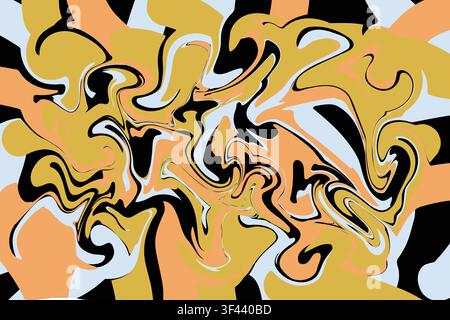 Elegant liquid marble background with flowing gold and black swirls. Perfect for luxury branding, packaging, invitations, wallpapers Stock Vector