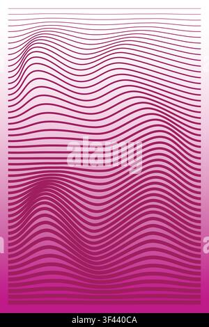 Elegant pink line wave background with flowing gradient texture. Perfect for branding, presentations, social media, posters, and digital wallpapers. Stock Vector