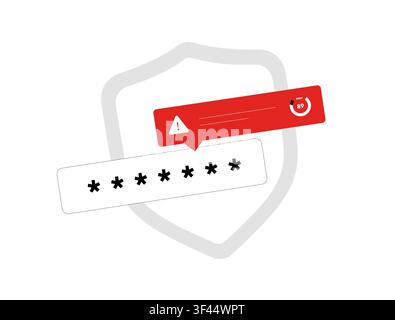 Login risk with authentication analysis, suspicious sign-in detection, account protection, risk scoring and identity security for adaptive access control. Flat design vector illustration. Stock Vector