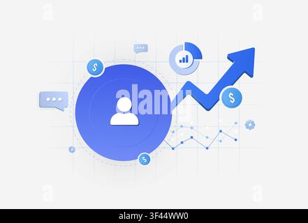 Unit economics with customer profitability, revenue efficiency, acquisition costs, growth metrics and business performance analysis for sustainable SaaS profitability. Flat design vector illustration. Stock Vector