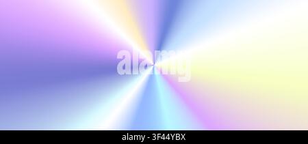Radial holographic gradient metal foil background. Circular iridescent metallic backdrop. Shiny silver spectrum texture. Round CD hologram pattern effect wallpaper for cover, poster, banner. Vector Stock Vector